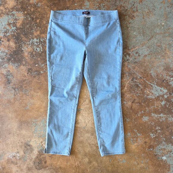 NYDJ Pull On Ankle Jeans Size 8P Petite Light Blue Stretch Denim Leggings - Picture 1 of 7